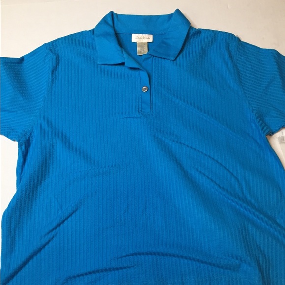 Womens Blue Studio Works Polo Shirt Sz L